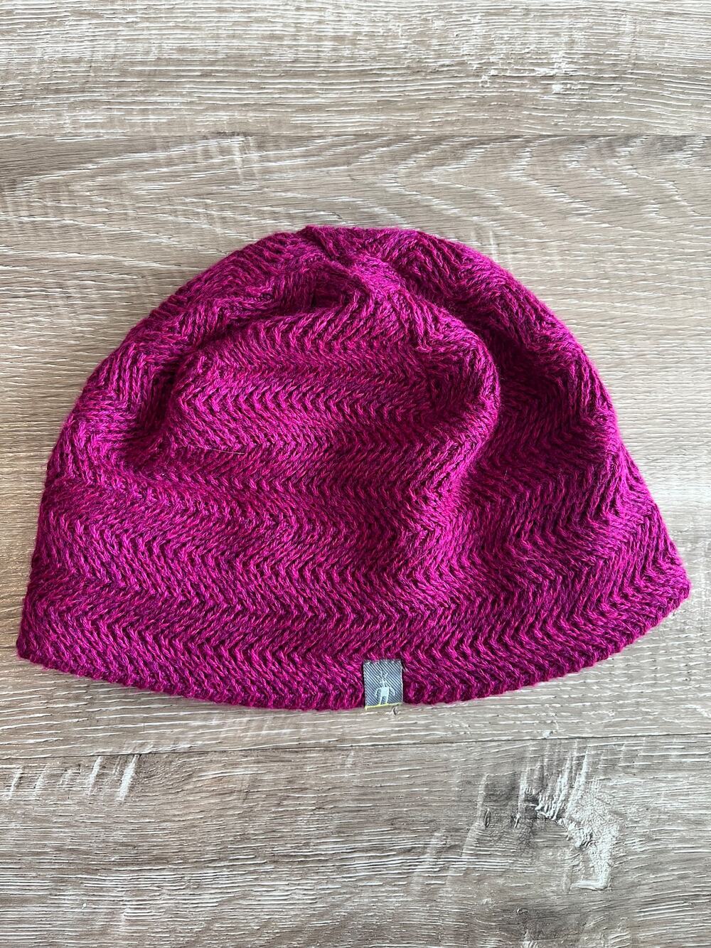 Smartwool Women's Magenta Chevron Merino Wool Blend Beanie Hat One Size